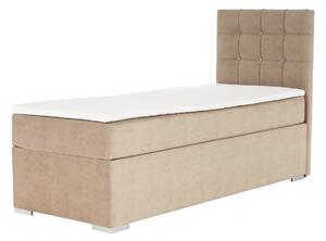 KONDELA Boxspringová posteľ, jednolôžko, svetlohnedá, 80x200, ľavá, DANY