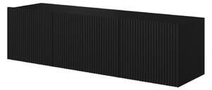 Závesná TV skrinka Nicole 150 cm - čierny / čierny mat