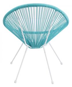 Modrá Tyrkysová stolička s výpletom Acapulco KARE DESIGN