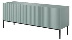 TV skrinka Nicole 150 cm - šalviová MDF / čierne nožičky