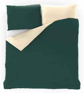 Kvalitex Saténové francúzské obliečky LUXURY COLLECTION 1 + 2, 200x200, 70x90cm tmavo zelené / smotanové