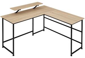 Tectake 404230 písací stôl melrose 140x130x76,5cm - industrial svetlé drevo, dub sonoma