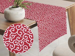 Biante Bavlnený behúň na stôl Sandra SA-259 Ornamenty na rubínovo červenom 20x120 cm
