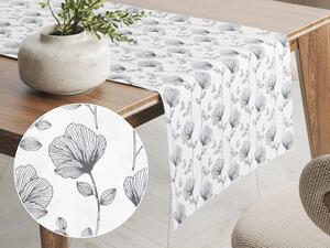 Biante Bavlnený behúň na stôl Sandra SA-264 Tmavo sivé poľné kvety 20x120 cm