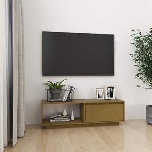 TV skrinka medovo-hnedá 110x30x33,5 cm borovicový masív