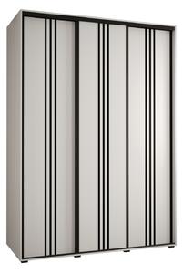 Šatníková skriňa YVONA 6 - 170/60 cm, biela / čierna