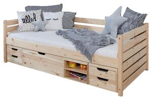 POSTEĽ S ÚLOŽNÝM PRIESTOROM, 90/200 cm prírodná farba MID.YOU - Detské izby, Online Only
