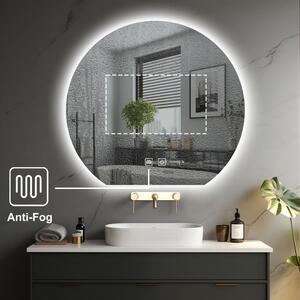 IREDA Kúpeľňové zrkadlo s LED osvetlením, okrúhle, 50 cm