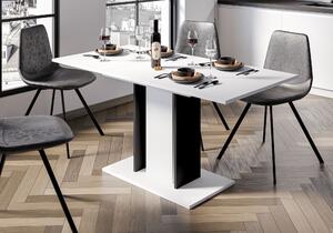 Rozkladací jedálenský stôl Vala, biela/čierna