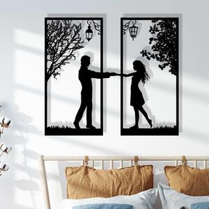 Dvojdielny drevený obraz - Láska Vyberte si rozmer výrobku:: 33x37, Vybrať dekor:: Čierna