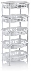 JAKS ÚLOŽNÝ OVÁLNY REGÁL - 5 POLÍC - 51X31X110CM - HOB071213