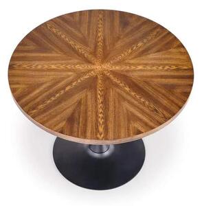Halmar CARMELO okrúhly stôl, doska - orech, noha - čierna