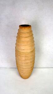 Váza drevená LIONETTA, hnedá natural, ručná práca, 62 cm