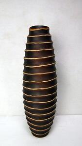 Váza drevená LIONETTA, hnedá tmavá, mangové drevo, 62 cm, ručná práca