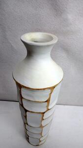 Váza biela MIRIEL, mangové drevo, ručná práca
