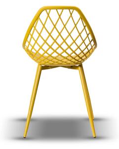 Stolička LUGO žltá - moderná, priesvitná, do kuchyne / záhrady / kaviarne