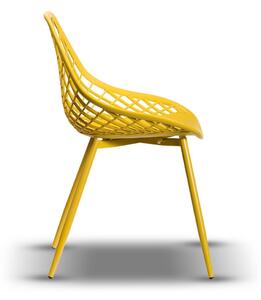 Stolička LUGO žltá - moderná, priesvitná, do kuchyne / záhrady / kaviarne