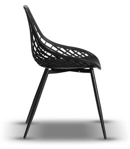 Stolička CHICO čierna - moderná, priesvitná, do kuchyne / záhrady / kaviarne