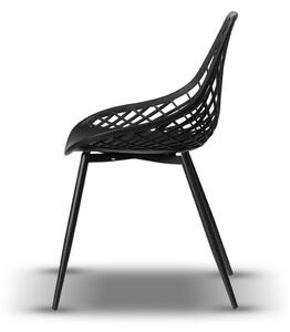 Stolička CHICO čierna - moderná, priesvitná, do kuchyne / záhrady / kaviarne