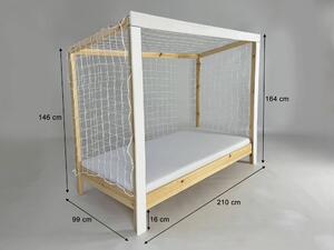 Detská posteľ futbalová brána 90x200 - biela