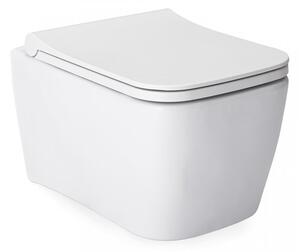 CERANO - Závesná WC misa Quartz, Rimless - biela lesklá - 36x49 cm
