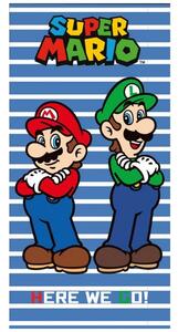 Plážová osuška Super Mario & Luigi - motív Here We Go! - 100% bavlna - 70 x 140 cm