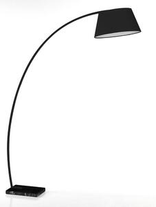 Čierna stojacia lampa s textilným tienidlom (výška 205 cm) Yet – Tomasucci