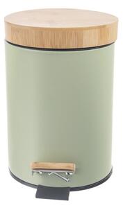 Svetlozelený nášľapný kovový odpadkový kôš 3 l Greenish – Orion