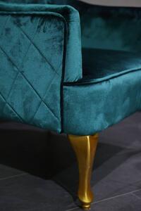 Smaragdovo modré elegantné kreslo ušiak 114cm
