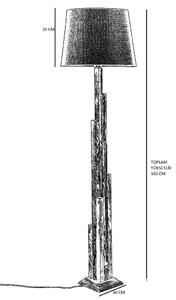 Dizajnová stojanová lampa Naime 165 cm hnedá / čierna