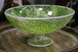 Zelená misa z lámaného skla 30cm