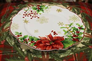 Biely tanier s vianočným motívom dezertný 20 cm