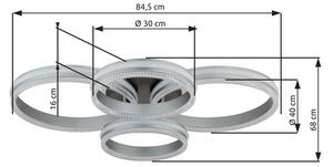 Stropné svietidlo LED 2700–6000K čierny chróm, strieborná IP20 GLOBO lighting FRANCINE 67377-90