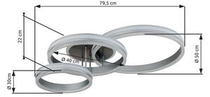 Stropné svietidlo LED 2700–6000K čierny chróm, strieborná IP20 GLOBO lighting FRANCINE 67377-72