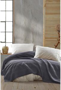 Sivá bavlnená prikrývka na dvojlôžko 220x235 cm Leona - Mijolnir