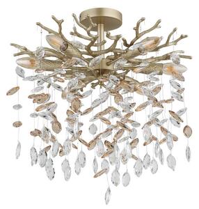 Stropné svietidlo 6x E14 zlatá, jantárová IP20 GLOBO lighting QUEENA 64138DG