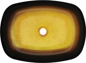 Mexen Araks, sklenené umývadlo na dosku 54 x 39,5 x 11 cm, tmavá zlatá, 24155451