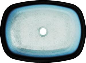 Mexen Araks, sklenené umývadlo na dosku 54 x 39,5 x 11 cm, modrá, 24155447