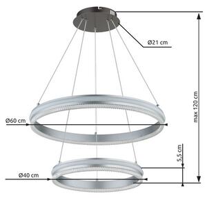 Závesné svietidlo LED 2700–6000K čierny chróm, strieborná IP20 GLOBO lighting FRANCINE 67377-60H
