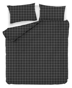 Čierne predĺžené bavlnené obliečky na dvojlôžko 200x220 cm Piga - Mijolnir