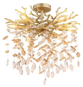Stropné svietidlo 6x E14 zlatá, jantárová IP20 GLOBO lighting QUEENA 64138DG