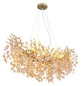 Luster 10x E14 zlatá, jantárová IP20 GLOBO lighting QUEENA 64138H3G