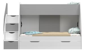 Idzczak Meble Detská poschodová posteľ MARCINEK 80x200 biela/sivá