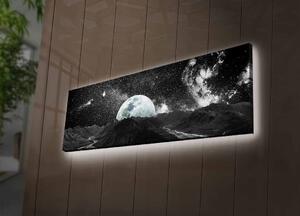 Wallity Obraz s LED osvetlením MESAČNÁ KRAJINA 30 x 90 cm