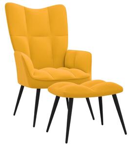 Relaxačné kreslo s podnožkou horčicovo-žlté zamat
