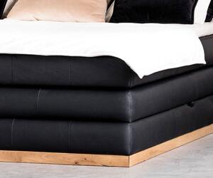 GALIA kožená boxspring massiv wood posteľ (plocha spania: 180x200cm)