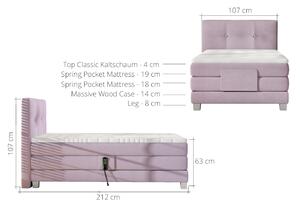 PULA jednolôžková boxsprings posteľ s úložným priestorom (120x200cm)