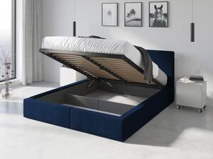 Čalúnená posteľ (výklopná) HILTON 120x200cm MODRÁ (celočalúnená)