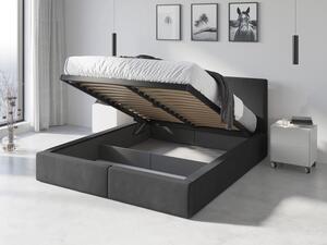 Čalúnená posteľ (výklopná) HILTON 160x200cm GRAFITOVÁ (celočalúnená)