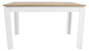 KONDELA Rozkladací stôl, biela/dub wotan 135-184x86 cm, VILGO